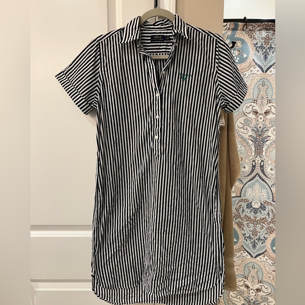 *RARE* Wimbledon Navy and White Striped Wimbledon sample dress